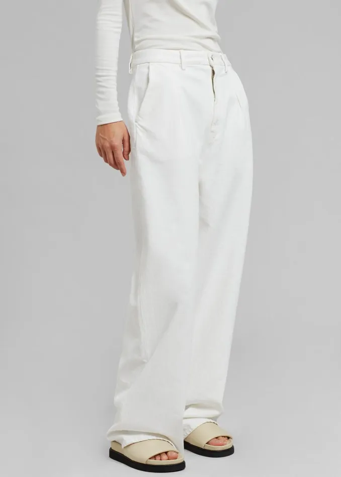 Women The Frankie Shop Bottoms Loulou Studio Attu Wide Leg Denim Ivory