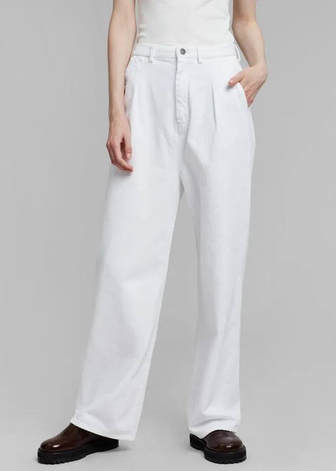 Women The Frankie Shop Bottoms Loulou Studio Attu Wide Leg Denim Ivory