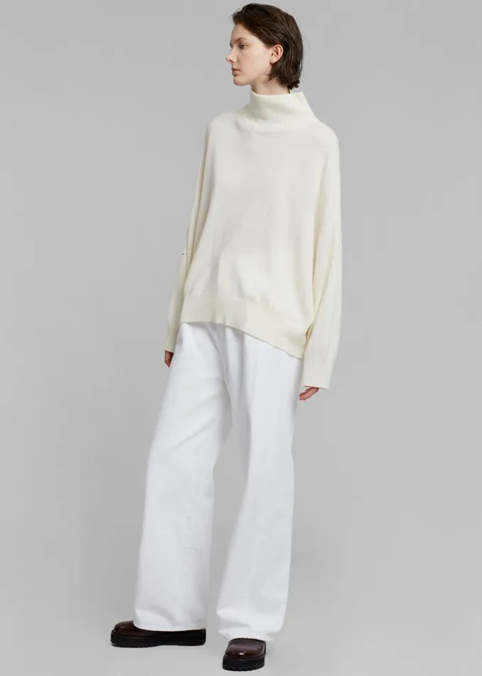 Women The Frankie Shop Bottoms Loulou Studio Attu Wide Leg Denim Ivory