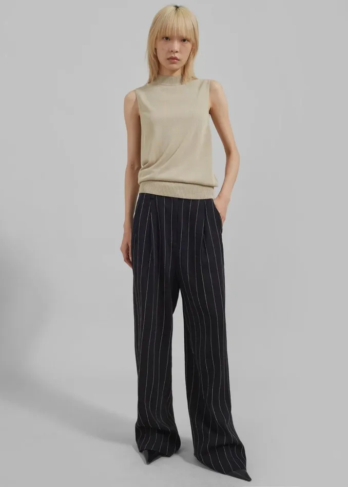 Women The Frankie Shop Bottoms Loulou Studio Enyo Pants Blackivory
