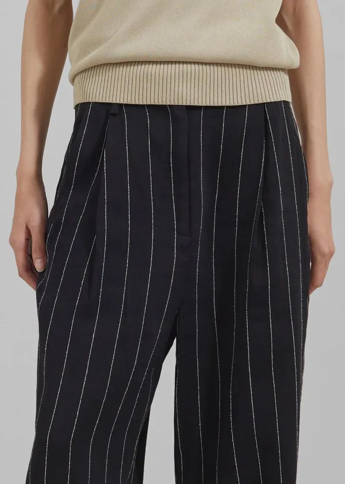 Women The Frankie Shop Bottoms Loulou Studio Enyo Pants Blackivory