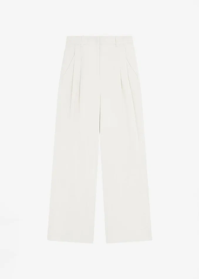 Women The Frankie Shop Bottoms Loulou Studio Idai Pants Frost Ivory