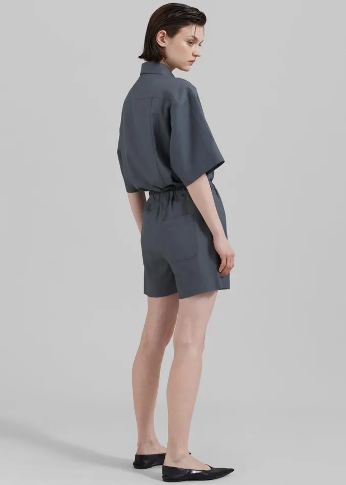 Women The Frankie Shop Bottoms Loulou Studio Seto Shorts Fjord Grey