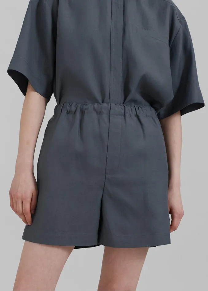 Women The Frankie Shop Bottoms Loulou Studio Seto Shorts Fjord Grey