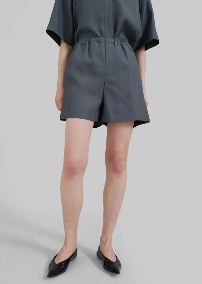 Women The Frankie Shop Bottoms Loulou Studio Seto Shorts Fjord Grey