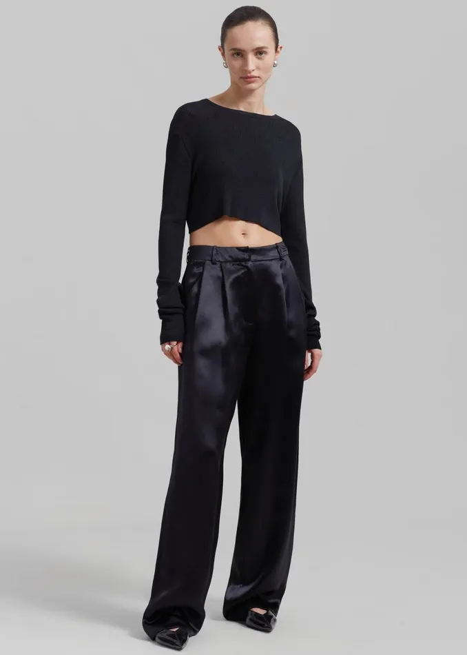 Women The Frankie Shop Bottoms Loulou Studio Vione Pants Black
