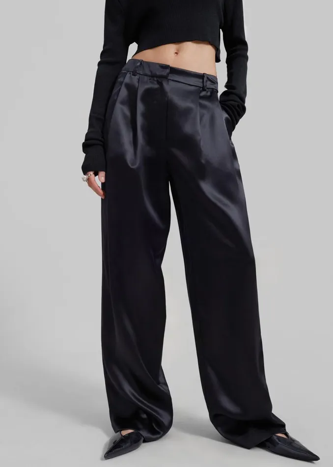 Women The Frankie Shop Bottoms Loulou Studio Vione Pants Black