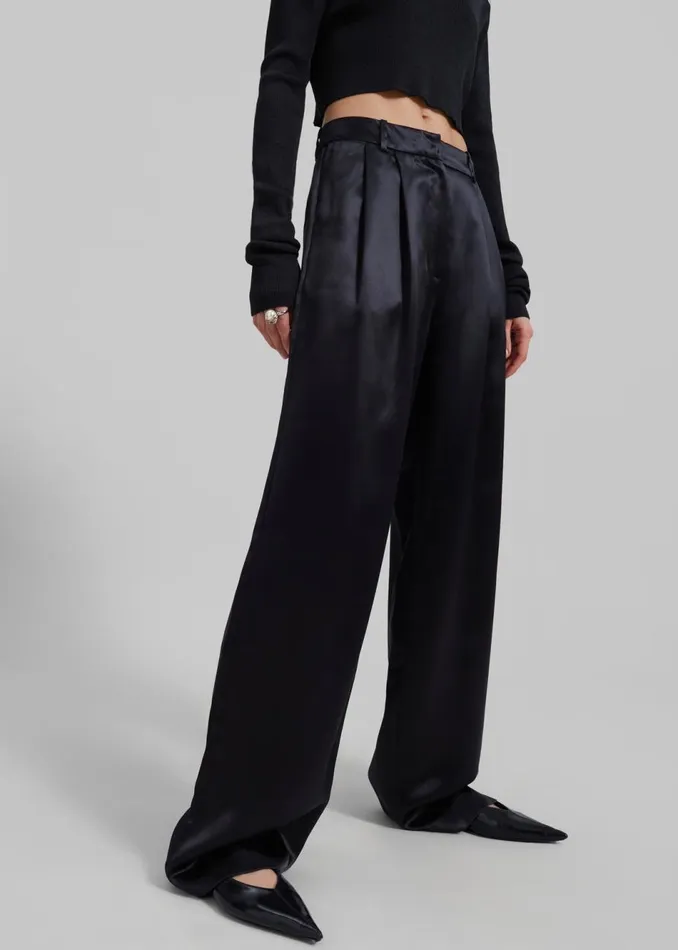 Women The Frankie Shop Bottoms Loulou Studio Vione Pants Black