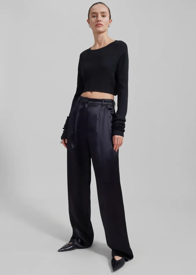 Women The Frankie Shop Bottoms Loulou Studio Vione Pants Black