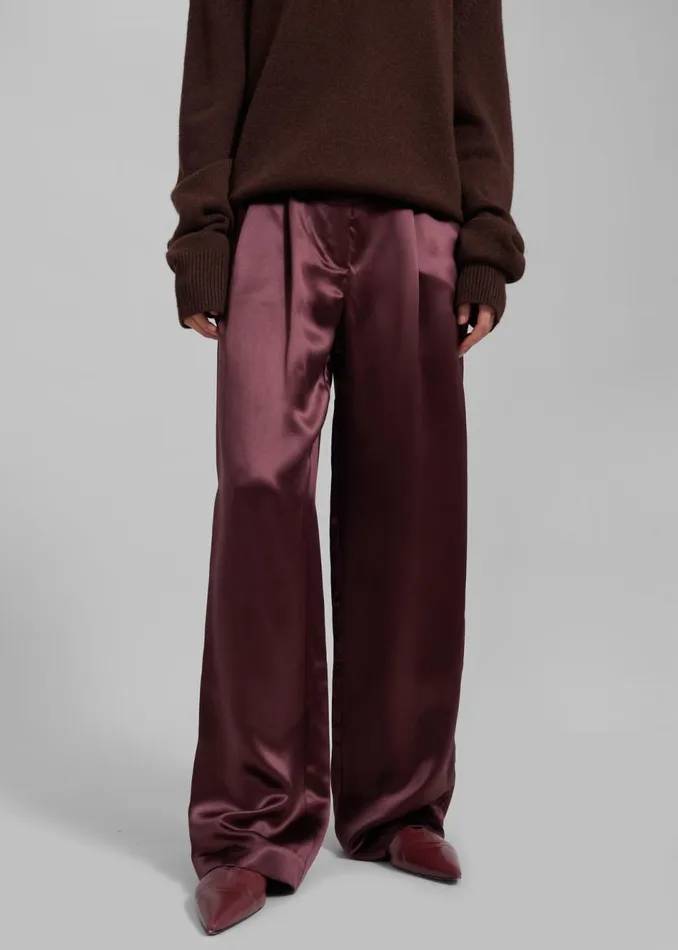 Women The Frankie Shop Bottoms Loulou Studio Vione Pants Midnight Bordeaux