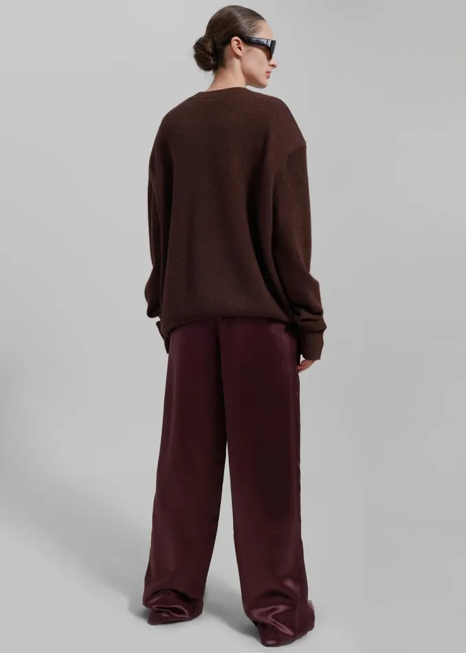 Women The Frankie Shop Bottoms Loulou Studio Vione Pants Midnight Bordeaux