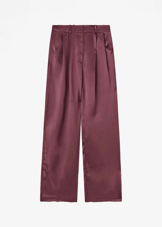 Women The Frankie Shop Bottoms Loulou Studio Vione Pants Midnight Bordeaux