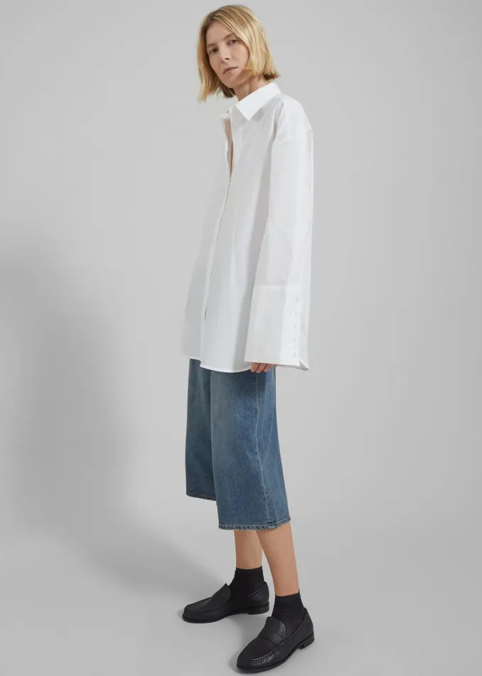 Women The Frankie Shop Bottoms Low Classic Denim Bermuda Pants Blue