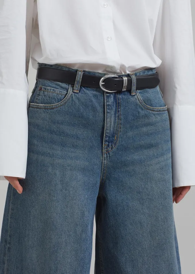 Women The Frankie Shop Bottoms Low Classic Denim Bermuda Pants Blue