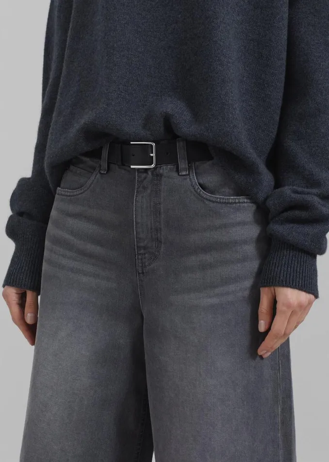 Women The Frankie Shop Bottoms Low Classic Denim Bermuda Pants Grey