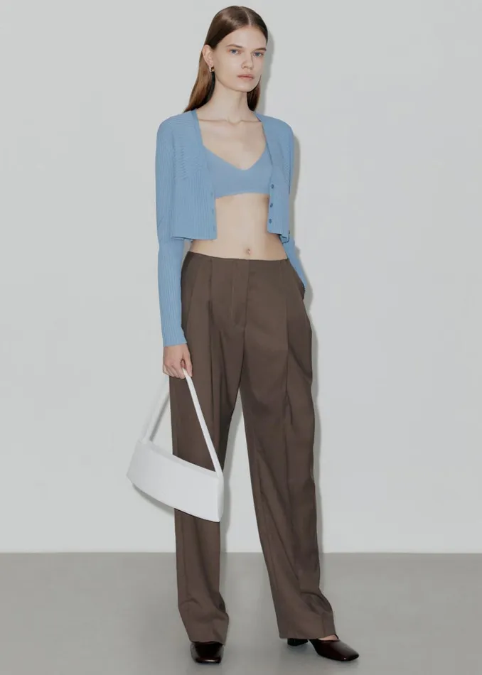 Women The Frankie Shop Bottoms Low Classic Low Rise Trousers Khaki