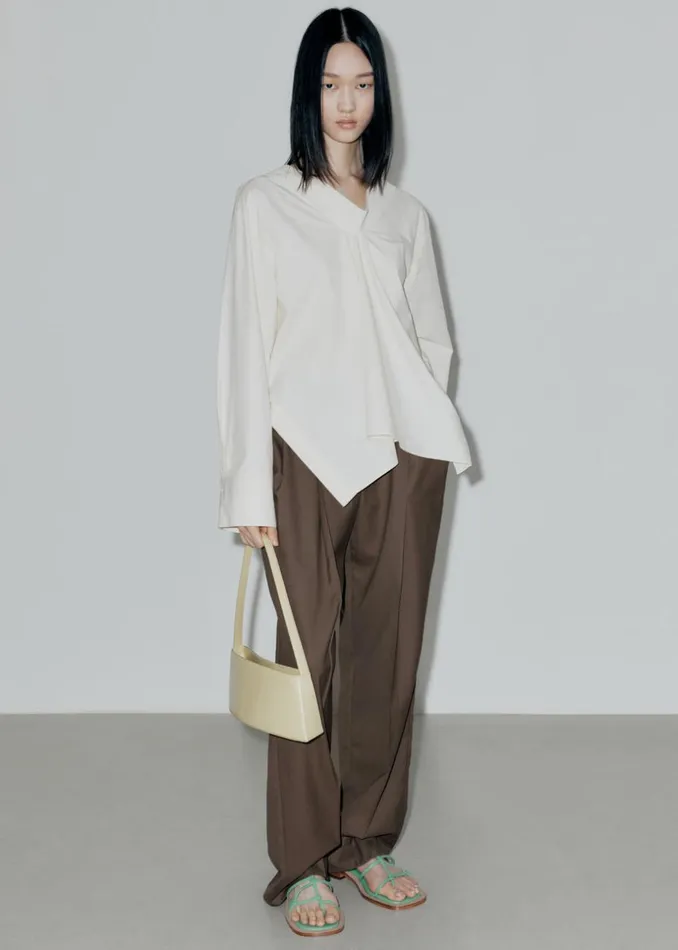 Women The Frankie Shop Bottoms Low Classic Low Rise Trousers Khaki