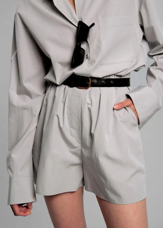 Women The Frankie Shop Bottoms Lui Cotton Boxer Short Ice
