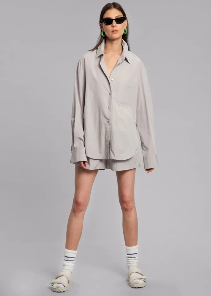 Women The Frankie Shop Bottoms Lui Cotton Boxer Short Ice