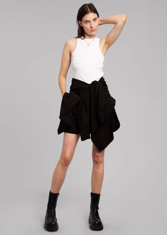 Women The Frankie Shop Bottoms Lui Organic Cotton Boxer Short Black