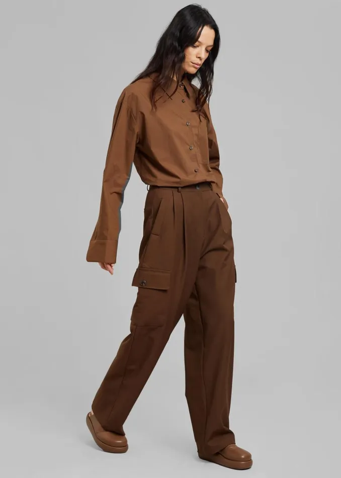 Women The Frankie Shop Bottoms Maesa Cargo Pants Brown