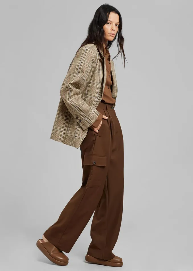Women The Frankie Shop Bottoms Maesa Cargo Pants Brown