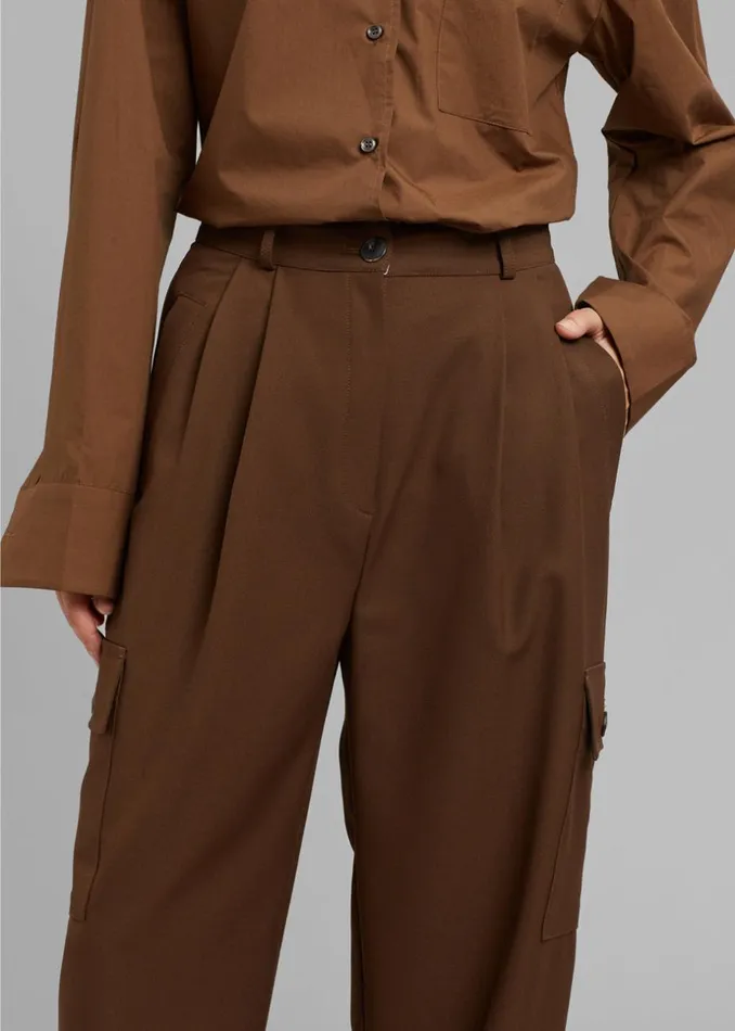 Women The Frankie Shop Bottoms Maesa Cargo Pants Brown