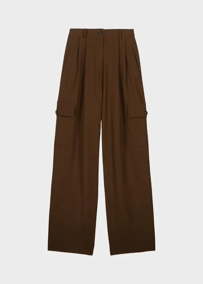 Women The Frankie Shop Bottoms Maesa Cargo Pants Brown