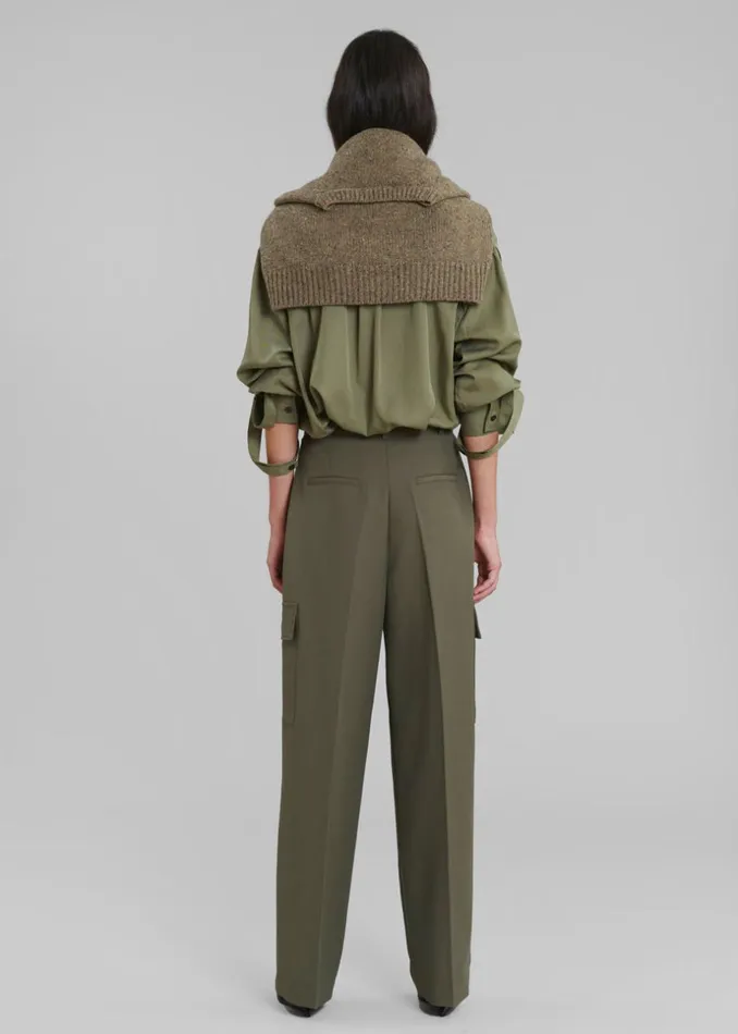 Women The Frankie Shop Bottoms Maesa Cargo Pants Olive