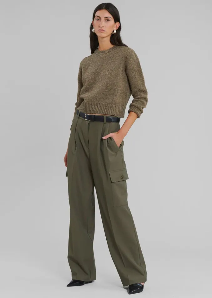 Women The Frankie Shop Bottoms Maesa Cargo Pants Olive