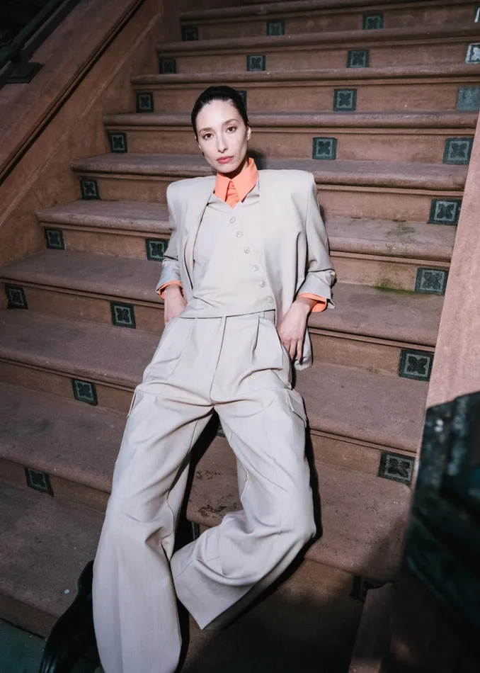 Women The Frankie Shop Bottoms Maesa Cargo Pants Taupe Melange