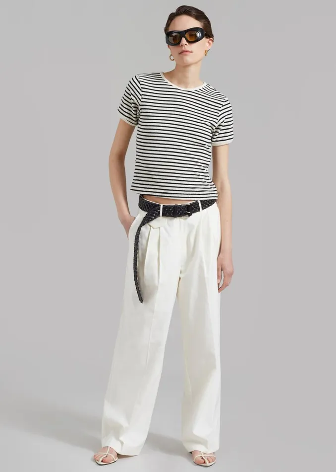 Women The Frankie Shop Bottoms Maeve Pintuck Trousers Cream