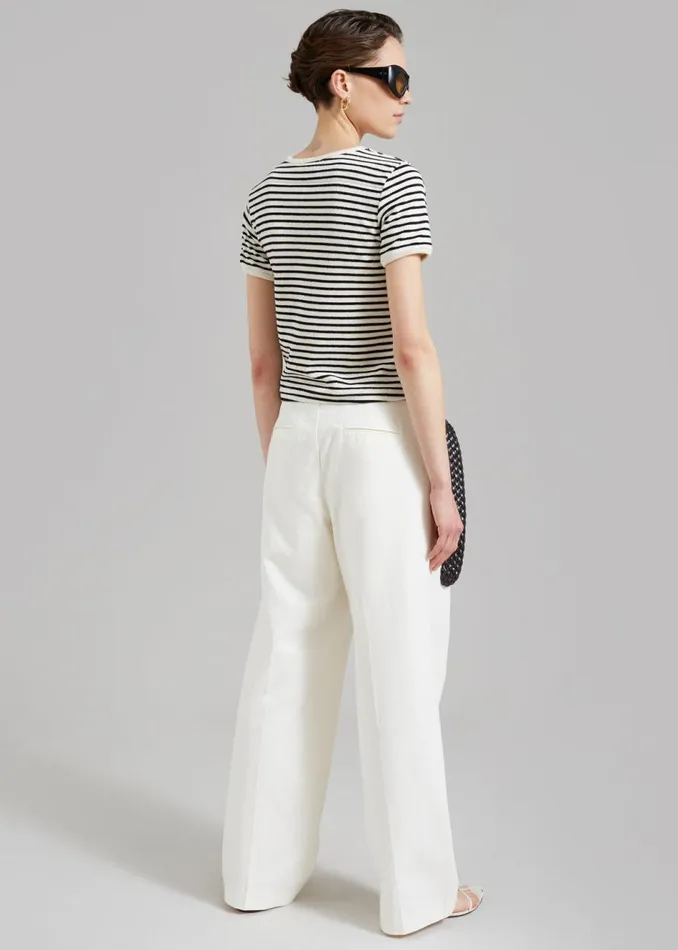Women The Frankie Shop Bottoms Maeve Pintuck Trousers Cream