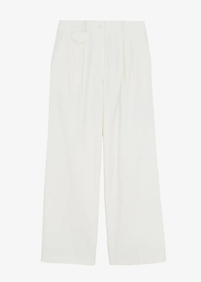 Women The Frankie Shop Bottoms Maeve Pintuck Trousers Cream