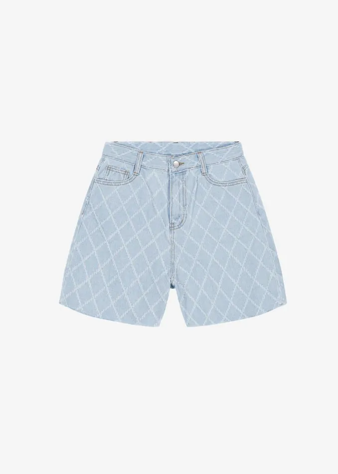 Women The Frankie Shop Bottoms Magnolia Distressed Denim Shorts Light Wash