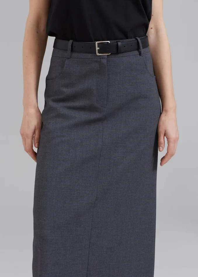 Women The Frankie Shop Bottoms Malvo Long Pencil Skirt Charcoal