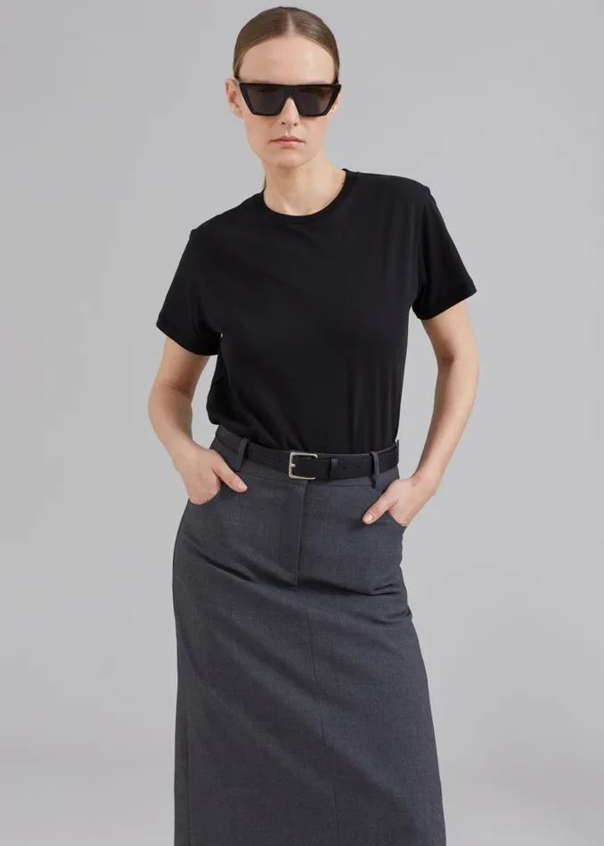 Women The Frankie Shop Bottoms Malvo Long Pencil Skirt Charcoal