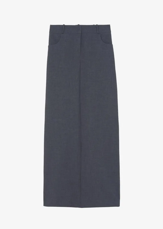 Women The Frankie Shop Bottoms Malvo Long Pencil Skirt Charcoal