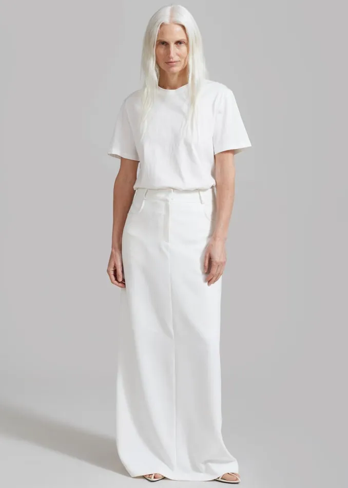 Women The Frankie Shop Bottoms Malvo Long Pencil Skirt White