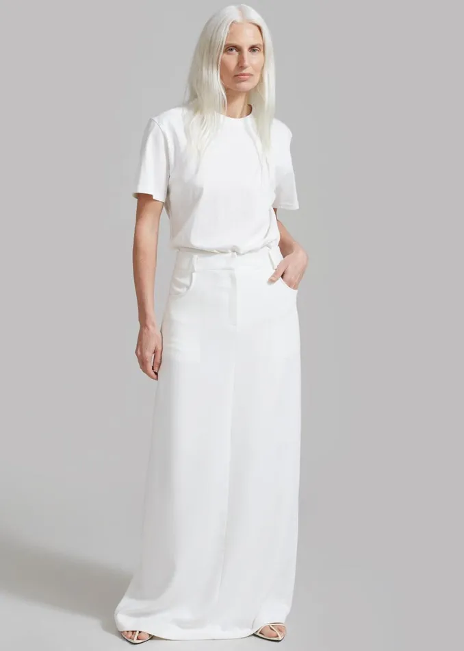Women The Frankie Shop Bottoms Malvo Long Pencil Skirt White