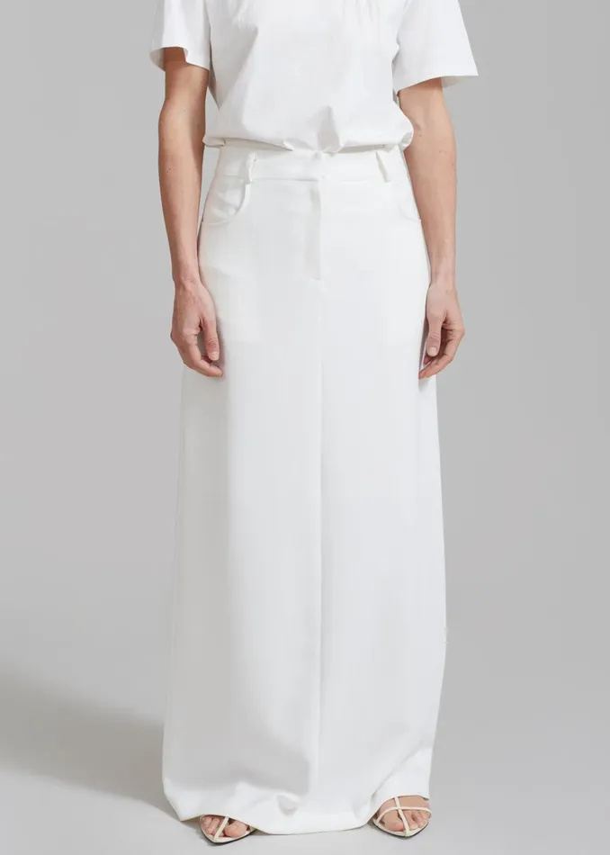 Women The Frankie Shop Bottoms Malvo Long Pencil Skirt White