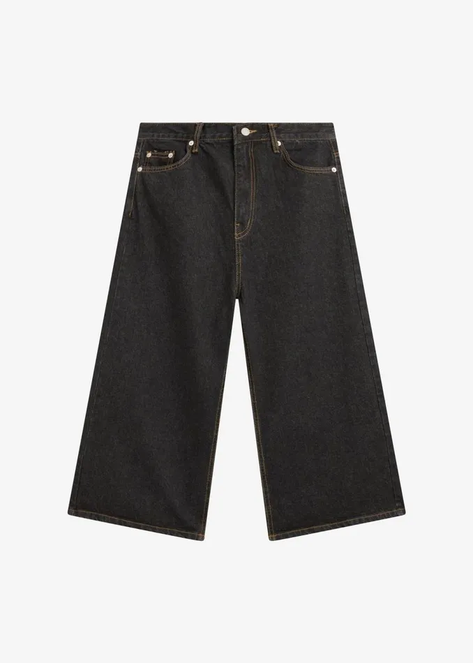 Women The Frankie Shop Bottoms Mari Denim Bermuda Shorts Black Wash