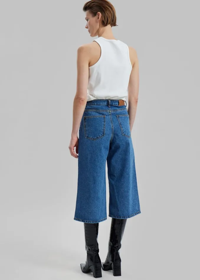 Women The Frankie Shop Bottoms Mari Denim Bermuda Shorts Worn Wash