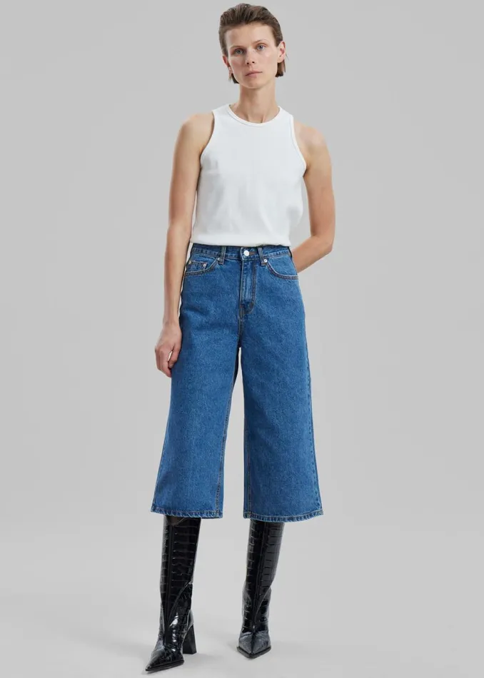 Women The Frankie Shop Bottoms Mari Denim Bermuda Shorts Worn Wash