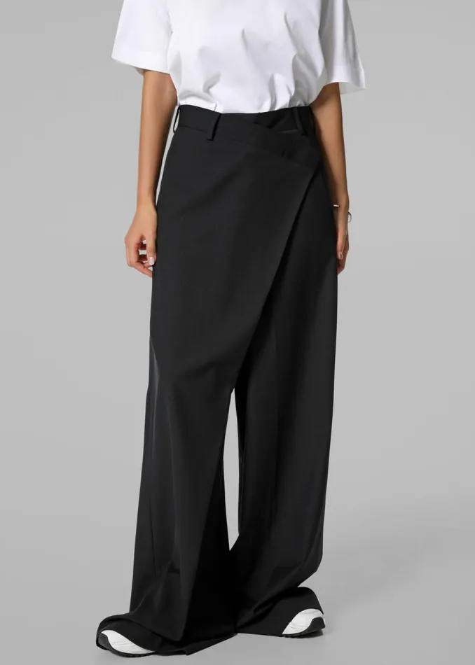 Women The Frankie Shop Bottoms Marjorie Asymmetrical Trousers Black