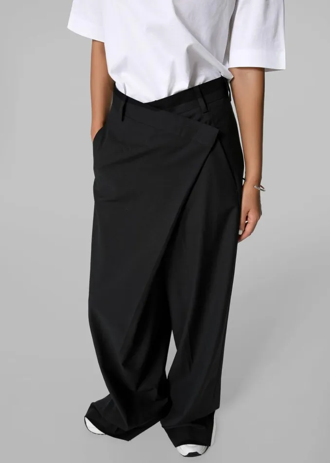 Women The Frankie Shop Bottoms Marjorie Asymmetrical Trousers Black