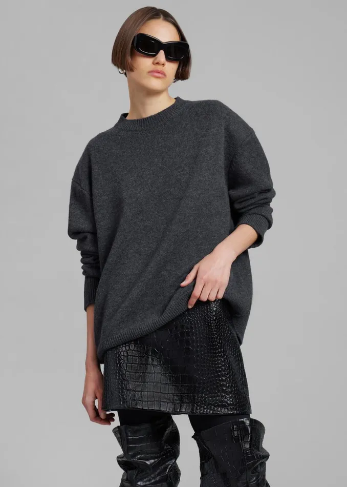 Women The Frankie Shop Bottoms Mary CrocEffect Mini Skirt Black