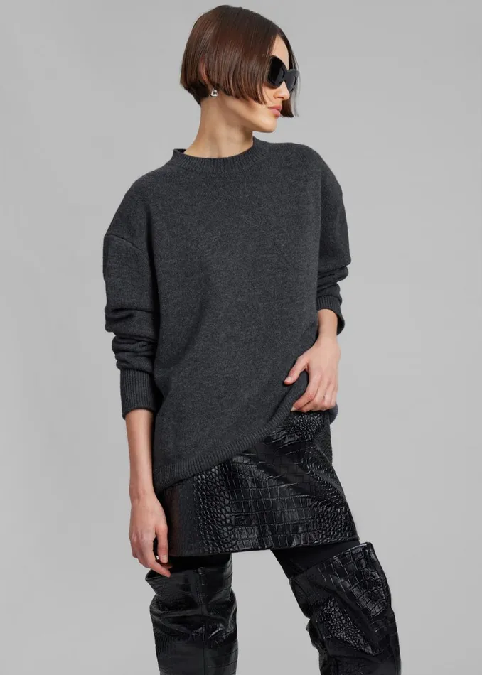 Women The Frankie Shop Bottoms Mary CrocEffect Mini Skirt Black