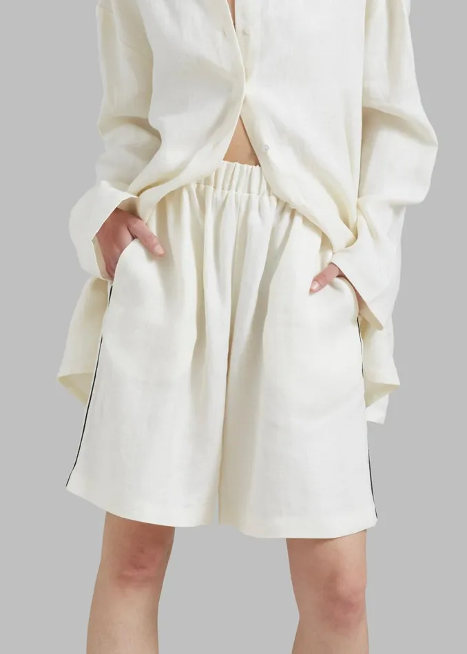Women The Frankie Shop Bottoms MATIN Piping Shorts Natural