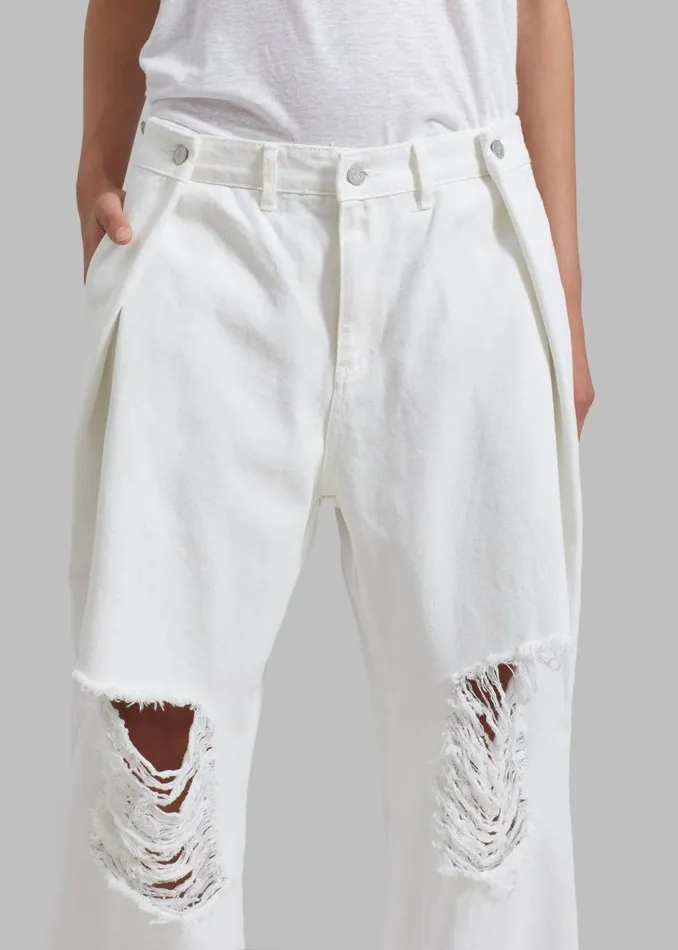 Women The Frankie Shop Bottoms Mercer Ripped Jeans White